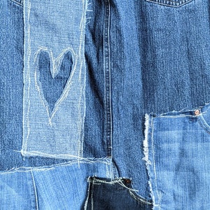 Deconstructed Washed Denim Skirt
