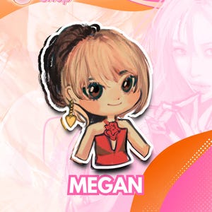 Megan Kpop Inspiriert 3x3 Vinyl Sticker (Einzelner Sticker) – Fanmade Idol Aesthetic Parody Katseye Global Girl Group Dream Acadamy Eyekons