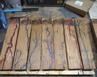 Tirador de grifo de duela de barril de whisky – Grabado láser personalizado, quemado fractal, relleno de resina – Elaboración casera de cerveza – Bar rústico