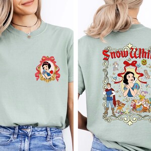 Comfort Colors® Snow White and Seven Dwarfs Two-Sided Shirt, Disney Princess Snow White Shirt, Disney Trip 2025 Shirt, Disney Princess Gift