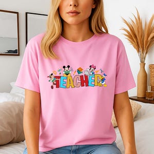 Disney Teacher T-Shirt, First Day of School Shirt, Back to School Shirt for Teachers, Cute Mickey Minnie School Theme Tee, Disney School Tee
