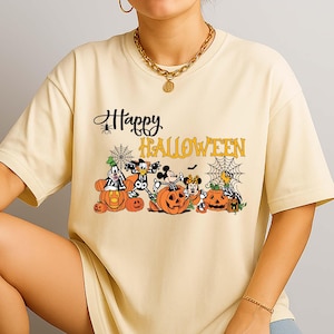 Mickey and Friends Happy Halloween T-Shirt, Spooky Season Disney Characters Shirt, Trick or Treat Outfit, Cute Halloween Disney Sweatshirt