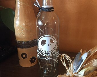Jack Lighted Wine Bottle