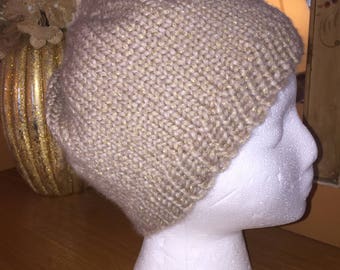 Tan with metallic gold hat