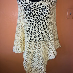 Pastel yellow cotton poncho