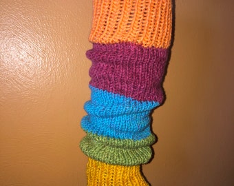Rainbow jelly, striped leg warmers