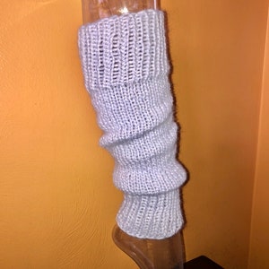 Light lavender knitted leg warmers image 1