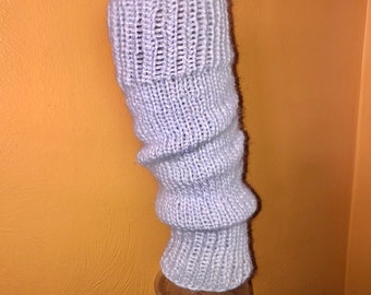 Light lavender knitted leg warmers