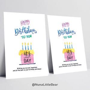 Machen Sie einen Geburtstagswunsch Printable Geburtstagskarte | Niedliches & lustiges alles Gute zum Geburtstag Design Alles Gute zum Geburtstag Karte 13x18 | Sofortiger digitaler Download