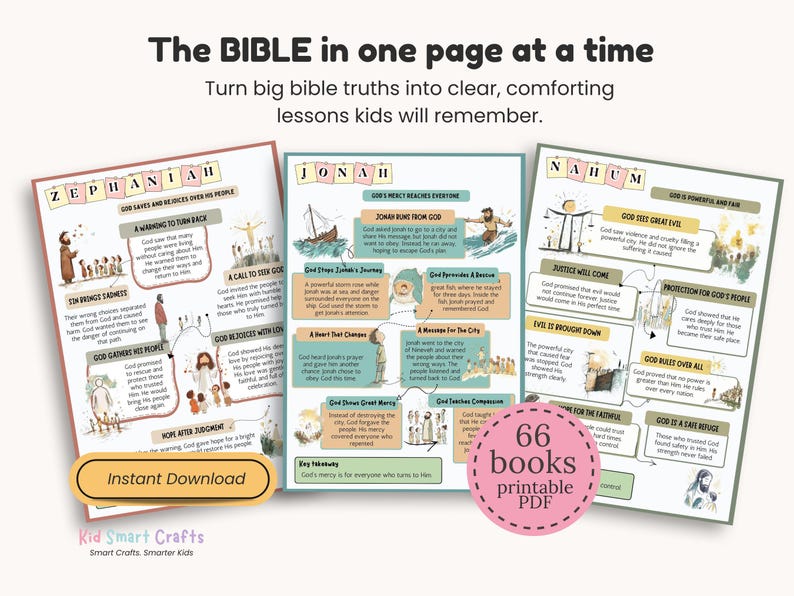 BUNDLE: Old and New Testament Bible Study Inserts for Kids Sunday ...