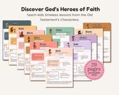 Bible Study Guide for Kids Christian Education Pack from Old Testament Heroes | Teach Kids About David, Esther, Noah & More for Homeschool