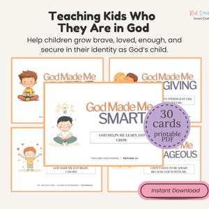 Scripture-Based Printable Affirmation Flashcards Bible Verse Daily Reminders Cards for Kids and Christian Moms For Homeschool Activity image 2
