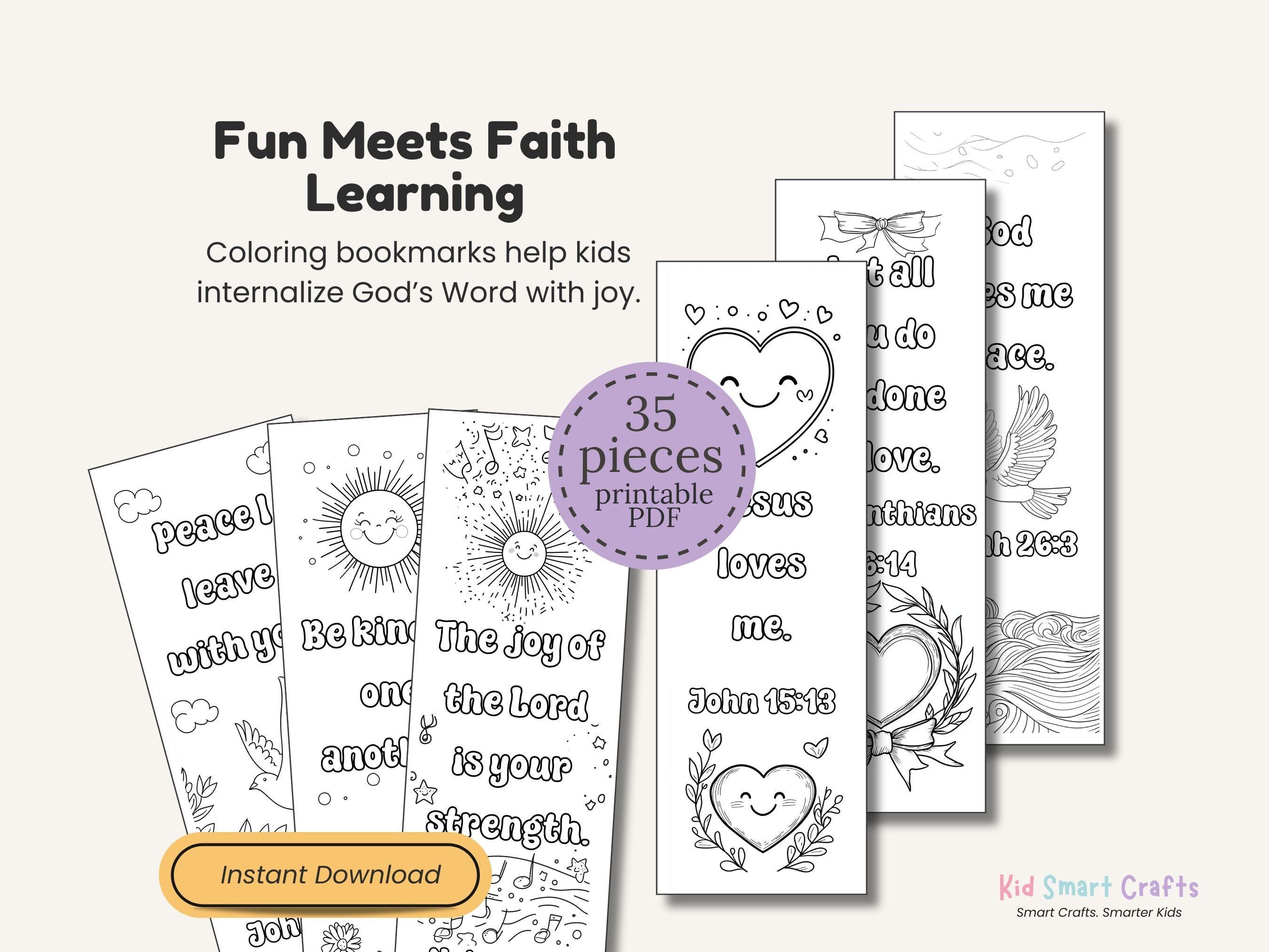 Scripture Memory Bookmark Memory Verse Coloring Bookmarks Bible Bookmarks Coloring Set Printable ...