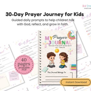 Kids Prayer Journal: 30-Day Guided Christian Devotional (Digital PDF)