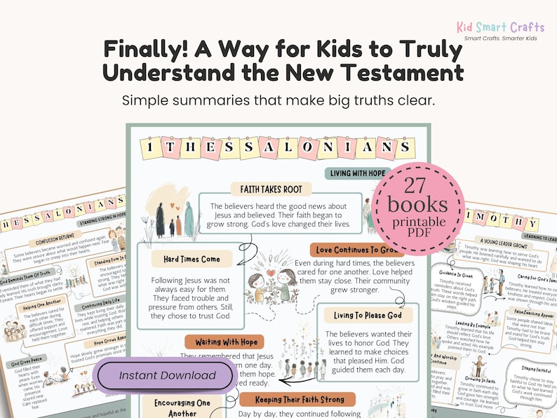 New Testament Bible Book Summary for Christian Kids Visual Bible Study ...