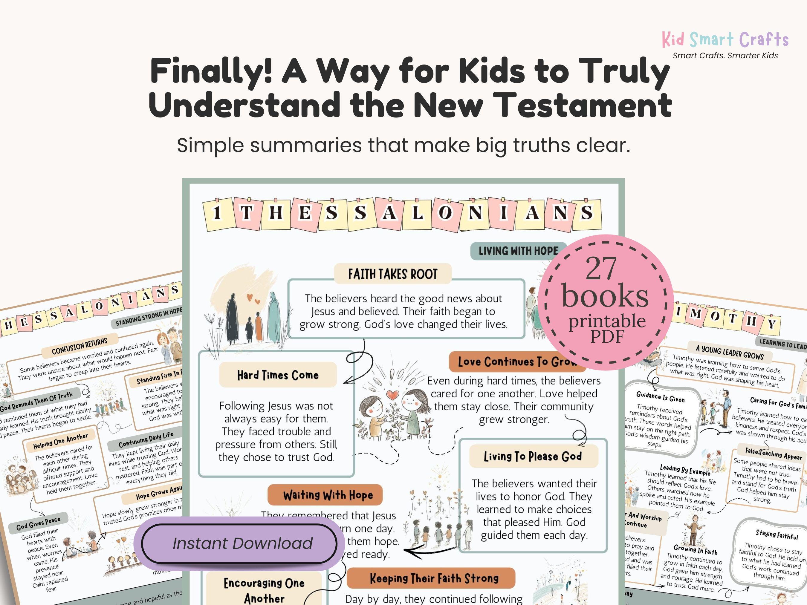 New Testament Bible Book Summary for Christian Kids Visual Bible Study ...