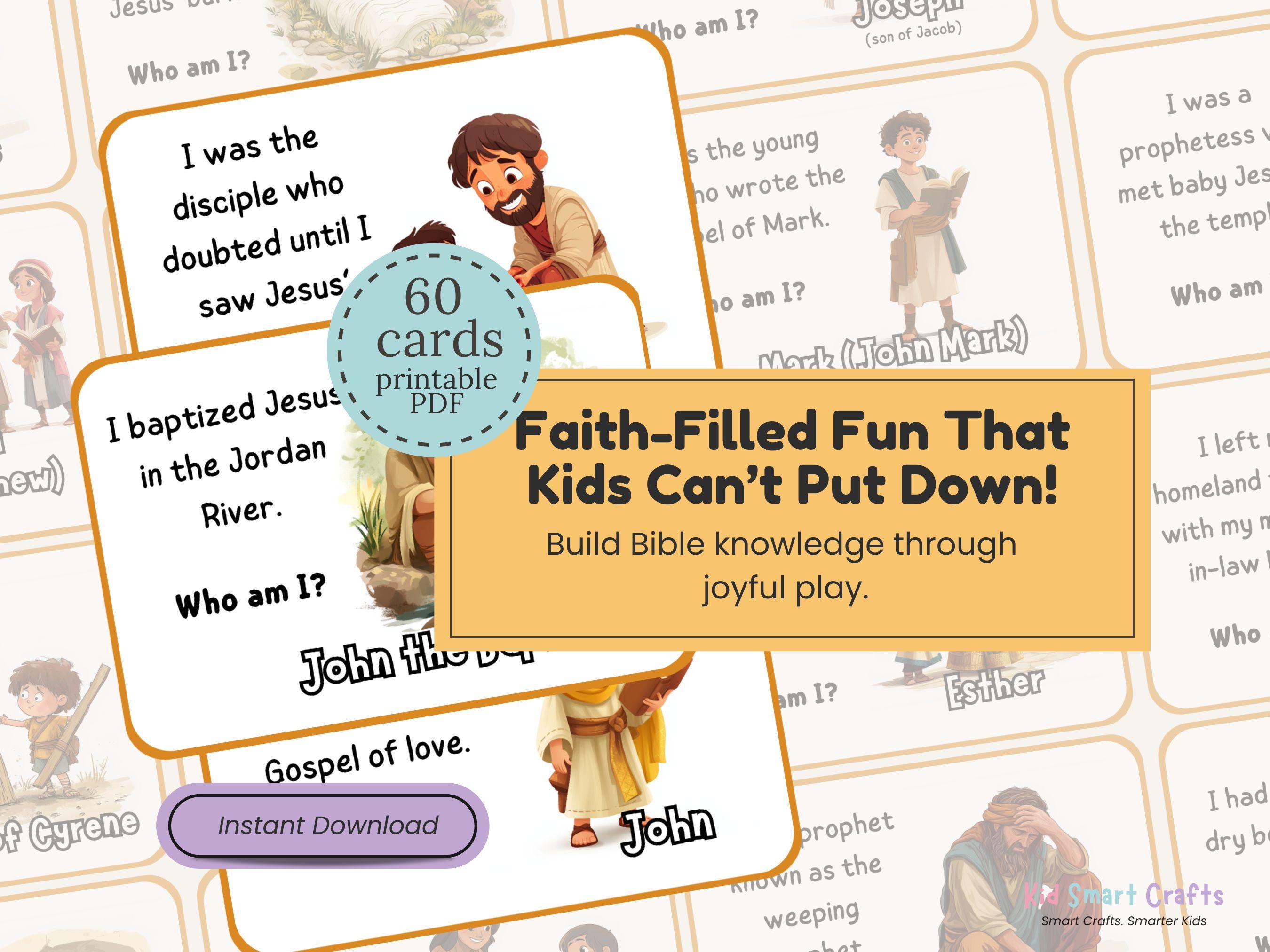 Guess the Bible Character Flash Cards Bible Games for Kids Christian ...
