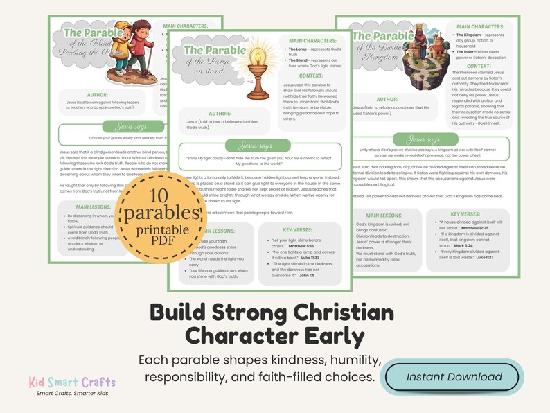 Jesus Parables About Growth and Obedience Study Guide Printable Bible ...