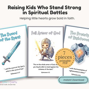 Armor of God Wall Art Set for Christian Kids Classroom Bible Verse Wall ...