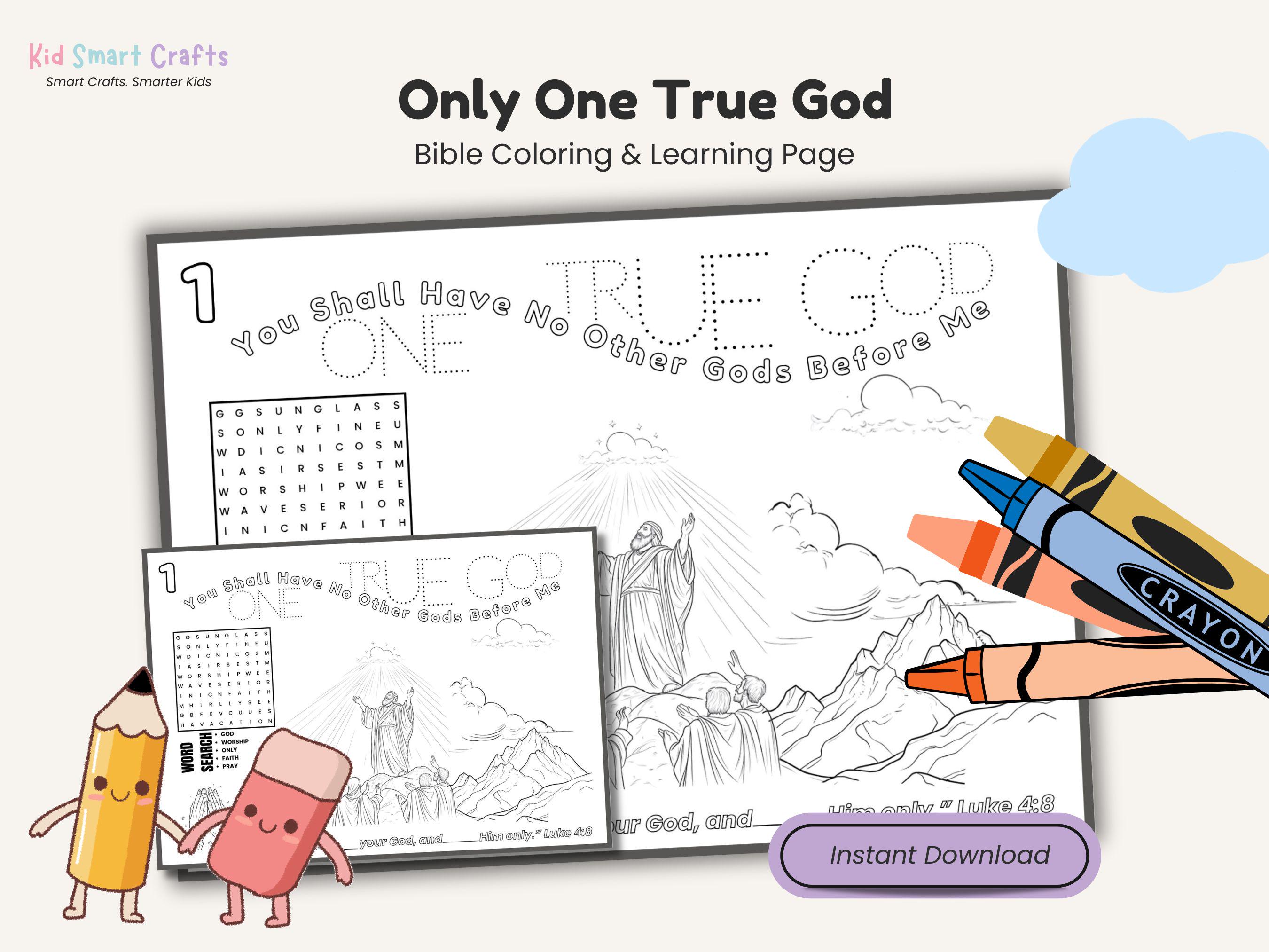 First Commandment From Ten Commandments Coloring Placemat for Kids ...
