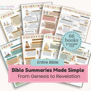 PAQUETE: Insertos de estudio bíblico del Antiguo y Nuevo Testamento para niños. Guía de estudio bíblico imprimible para lecciones de la escuela dominical. Resumen de Génesis a Apocalipsis.