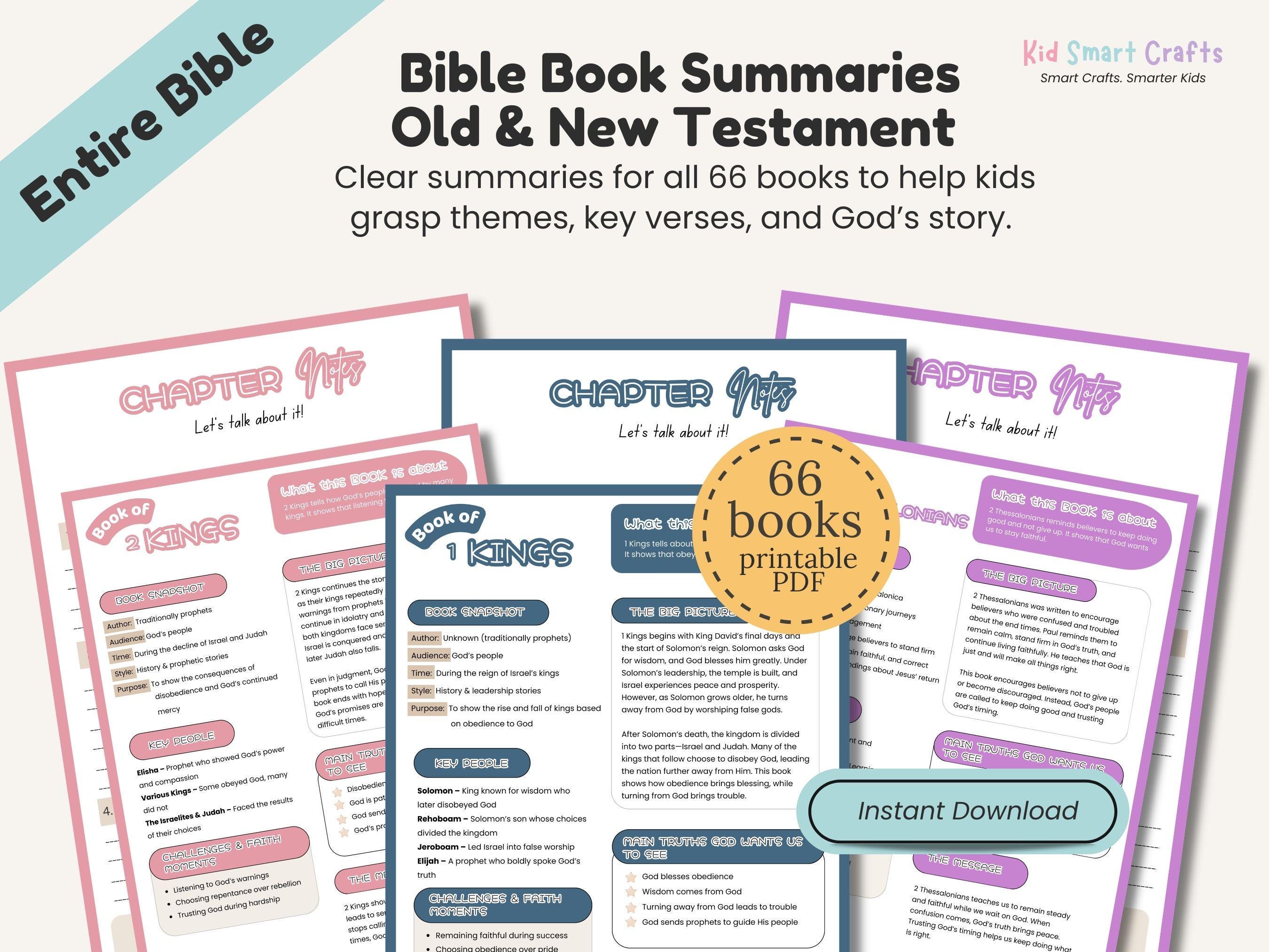 BUNDLE: Bible Book Summary Old and New Testament Printable Study Guide ...