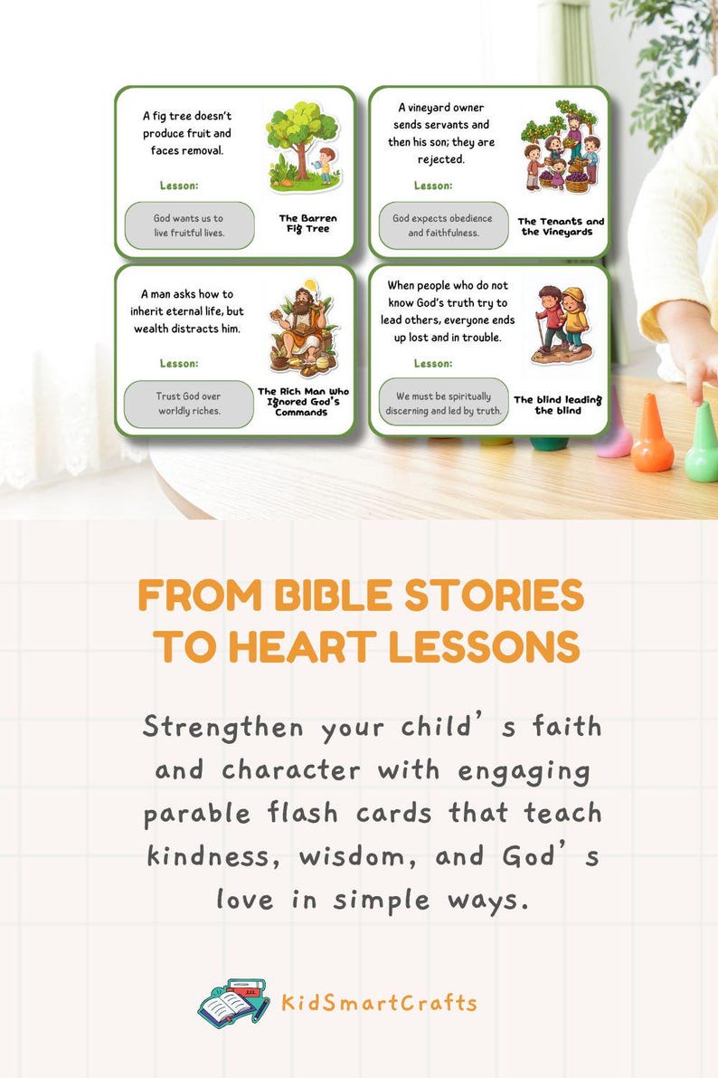 Jesus Parables Printable Flash Cards for Christian Kids Fun Bible Study ...