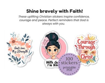 Faith Over Fear Christian Printable Stickers Bible Verse Stickers for Kids and Adults Journal Stickers Scripture Stickers Bible Journaling