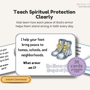 Armor of God Guessing Game for Christian Kids Printable Fun Bible Activity 36 Printable Cards with 6 Questions Each Sunday School Resource image 7