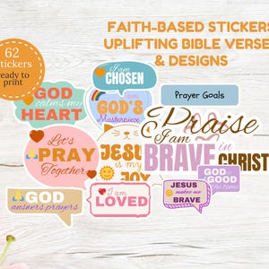 Faith-Based Stickers | Christian Stickers | Bible Verse Stickers | Religious Stickers | Jesus Planner & Journal Stickers