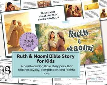 Ruth and Naomi Bible Story for Kids Bible Lesson Printable Christian Lesson Teach Kids Loyalty & Love for Christian Teachers, Christian Moms