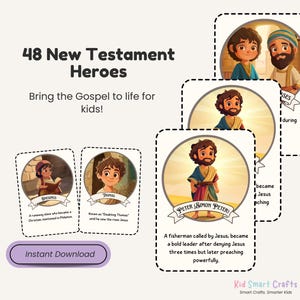 Bibelfiguren Flash-Karten für christliche Kinder, lustige Bibelstunden, Werkzeug aus dem alten und neuen Testament für die Homeschool- und Sonntagsschul-Ressource Bild 6