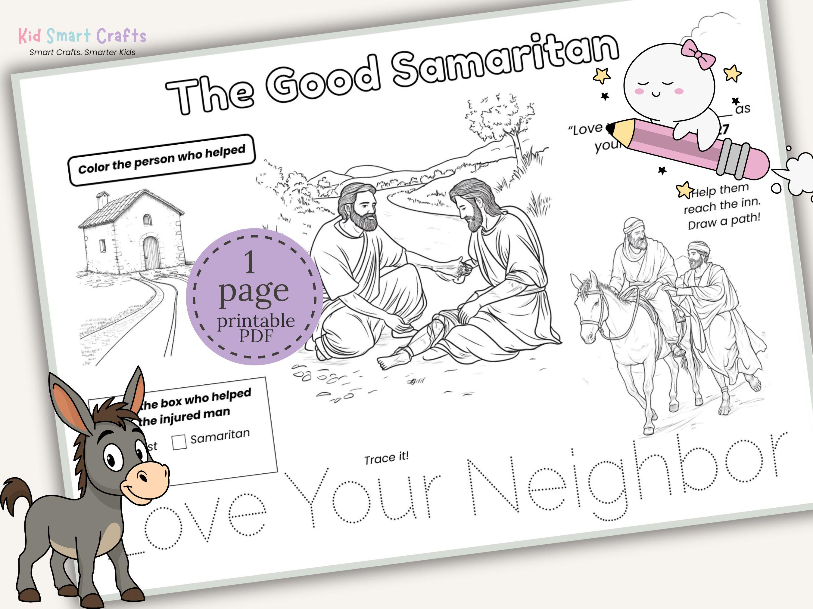 The Good Samaritan Activity Placemat for Kids Bible Story Printable ...