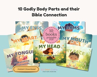 Leçons bibliques à imprimer pour les enfants : Ensemble d'activités bibliques sur les parties physiques du corps et leur connexion avec la Bible pour l'école à la maison et l'école du dimanche