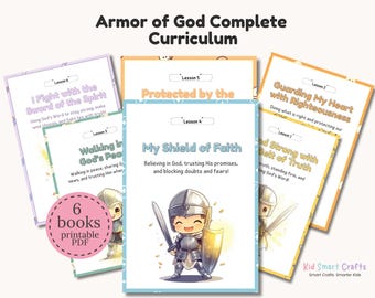 Armor of God Bible Lesson Pack for Christian Kids Bible Study Guide Memory Verses, Coloring, Bible Stories & Activities for Sunday School