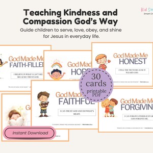 Scripture-Based Printable Affirmation Flashcards Bible Verse Daily Reminders Cards for Kids and Christian Moms For Homeschool Activity image 6