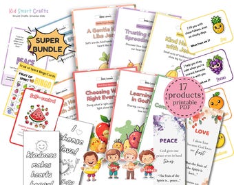 SUPER BUNDLE Fruits of the Spirit Printable Bible Lessons Pack Bible Games for Christian Kids Full Curriculum for Homeschool & Sunday School