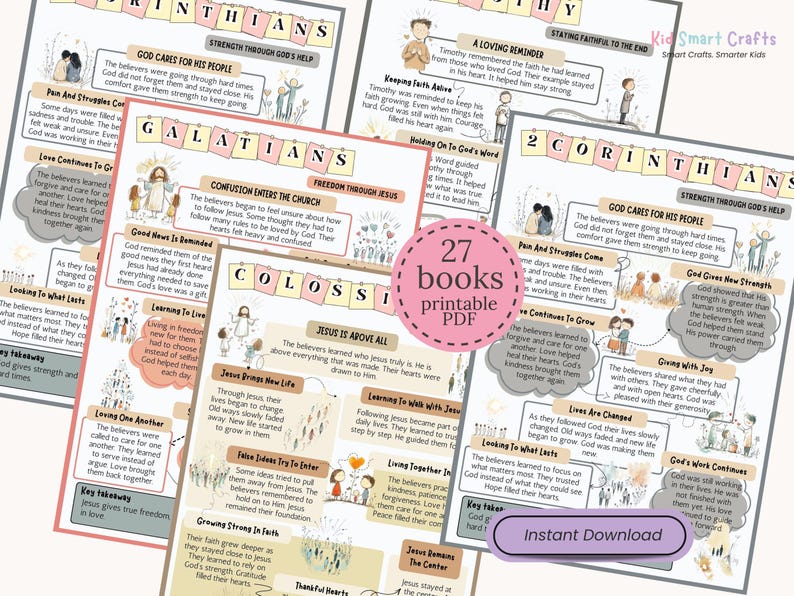 New Testament Bible Book Summary for Christian Kids Visual Bible Study ...