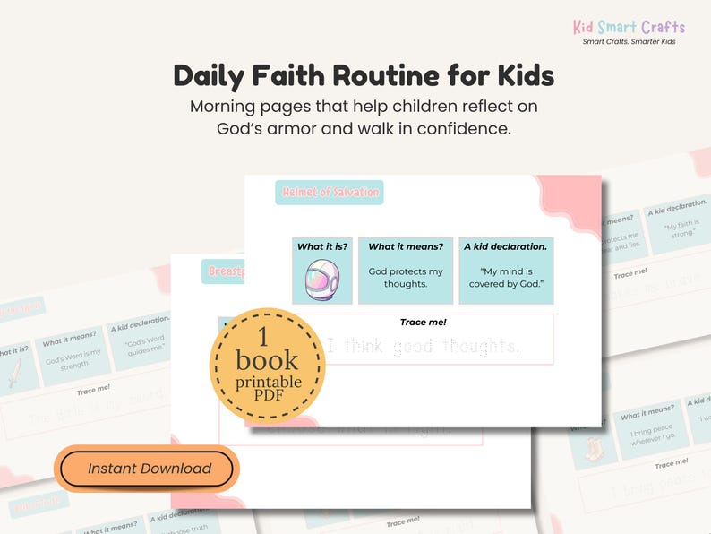 Armor of God Morning Binder for Christian Kids Printable Bible Lessons ...