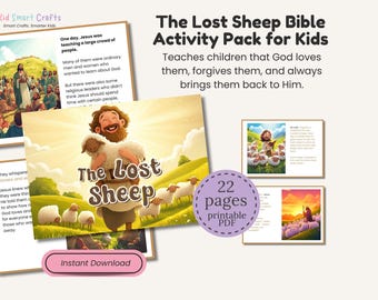 The Lost Sheep Bible Story Activity Pack Jesus Parable Worksheets Printable Bible Lessons for Kids Bible Study Homeschool Lesson Resource
