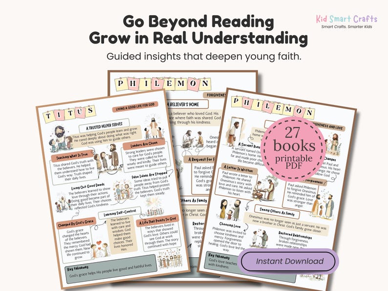 New Testament Bible Book Summary for Christian Kids Visual Bible Study ...