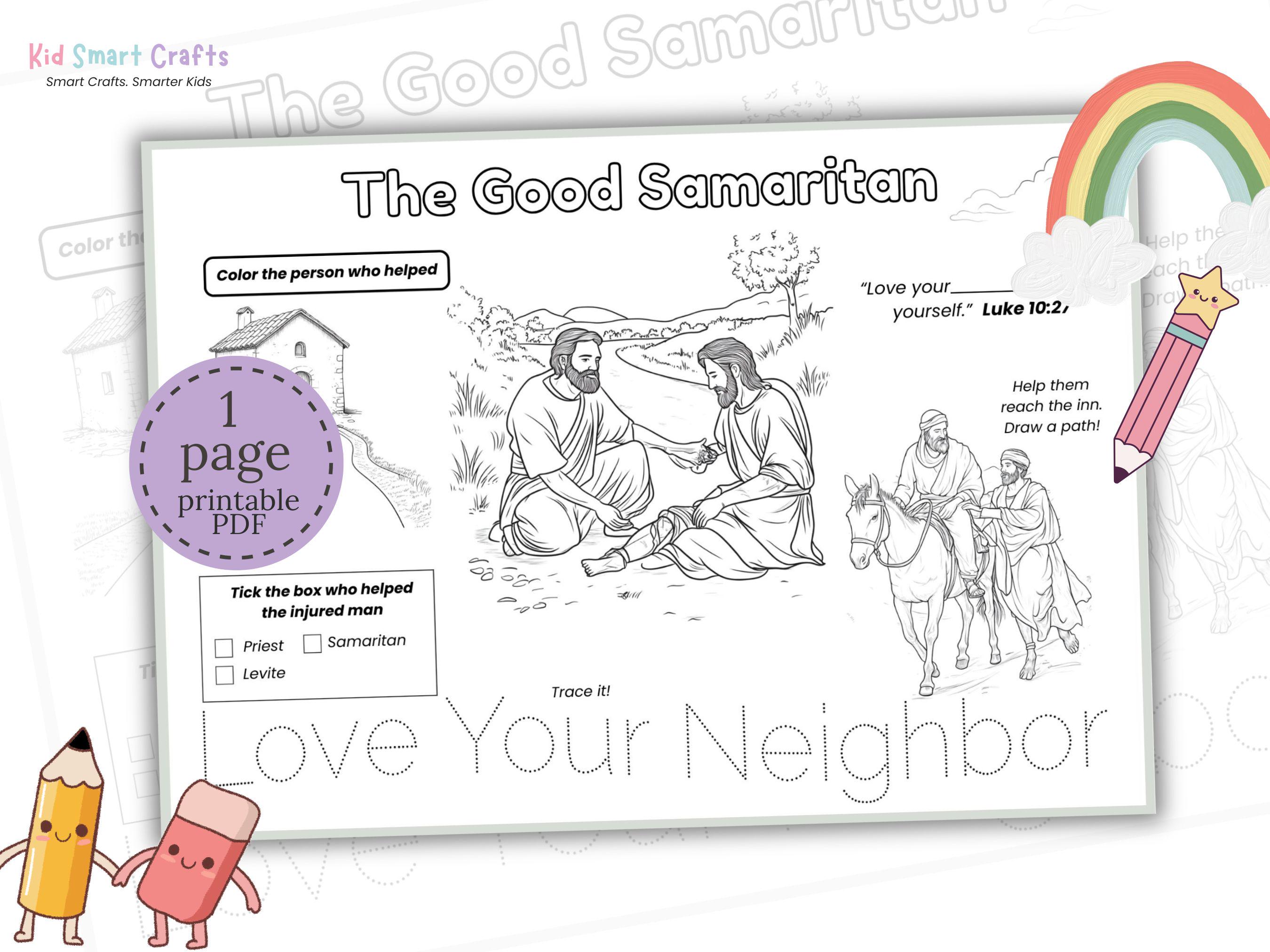 The Good Samaritan Activity Placemat for Kids Bible Story Printable ...