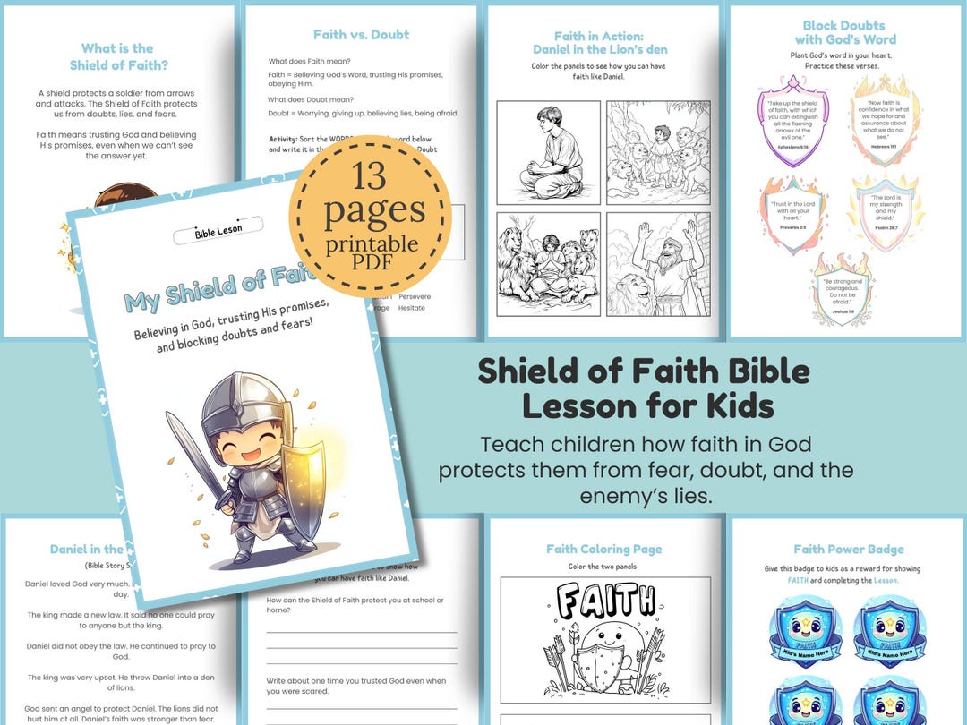 Shield of Faith Lesson for Kids Armor of God Bible Activity Printable ...