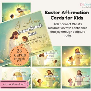 Easter Affirmation Cards for Kids Easter Scripture Truth about Jesus Resurrection Jesus Is Alive Scripture Printable Bible Verse Cards Pack