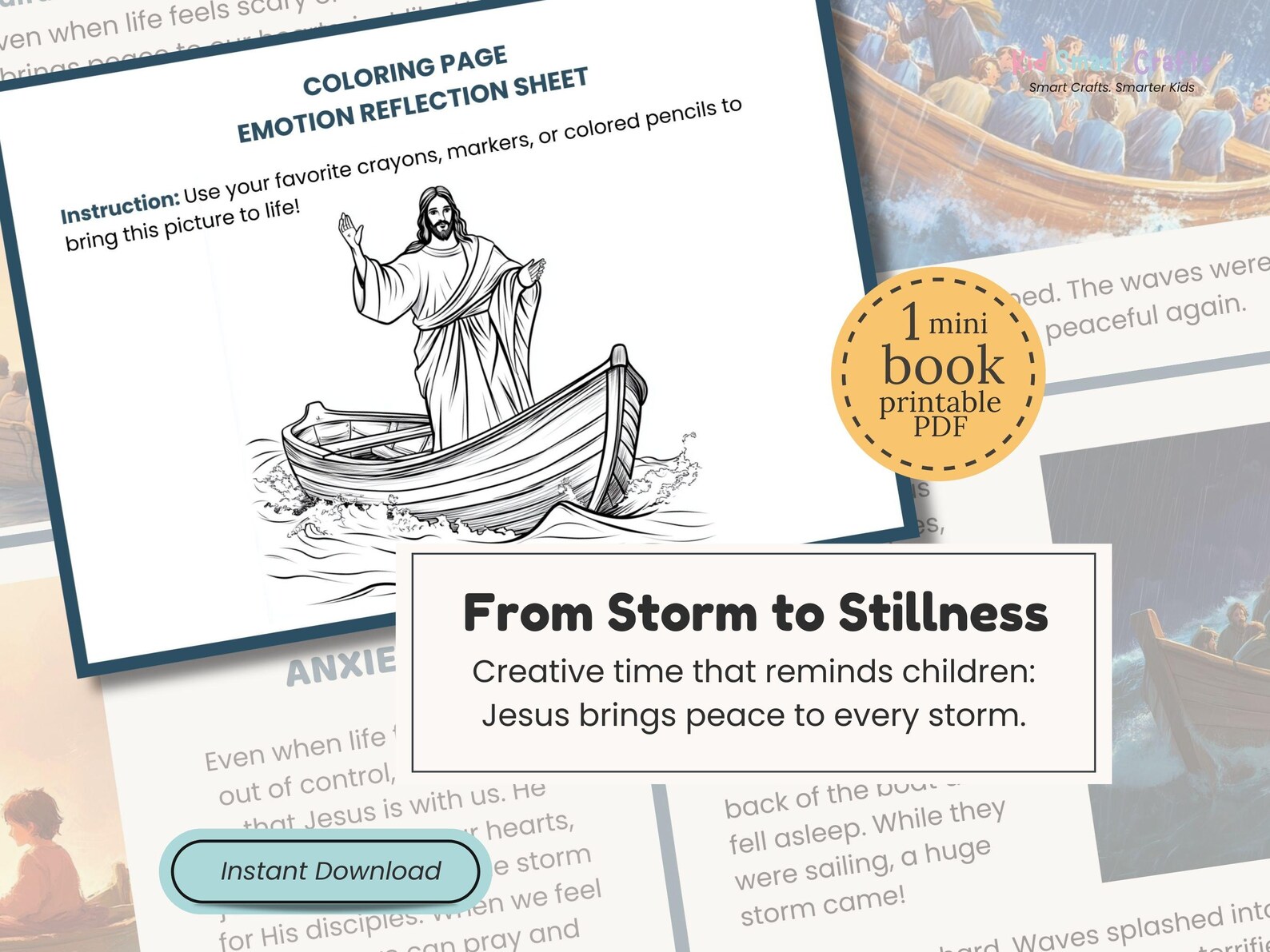 Jesus Calms the Storm Kids Bible Lesson Printable Homeschool Lessons ...