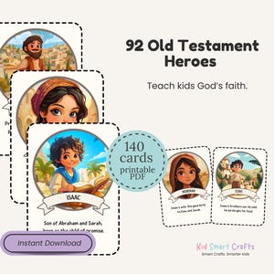 Bibelfiguren Flash-Karten für christliche Kinder, lustige Bibelstunden, Werkzeug aus dem alten und neuen Testament für die Homeschool- und Sonntagsschul-Ressource Bild 5