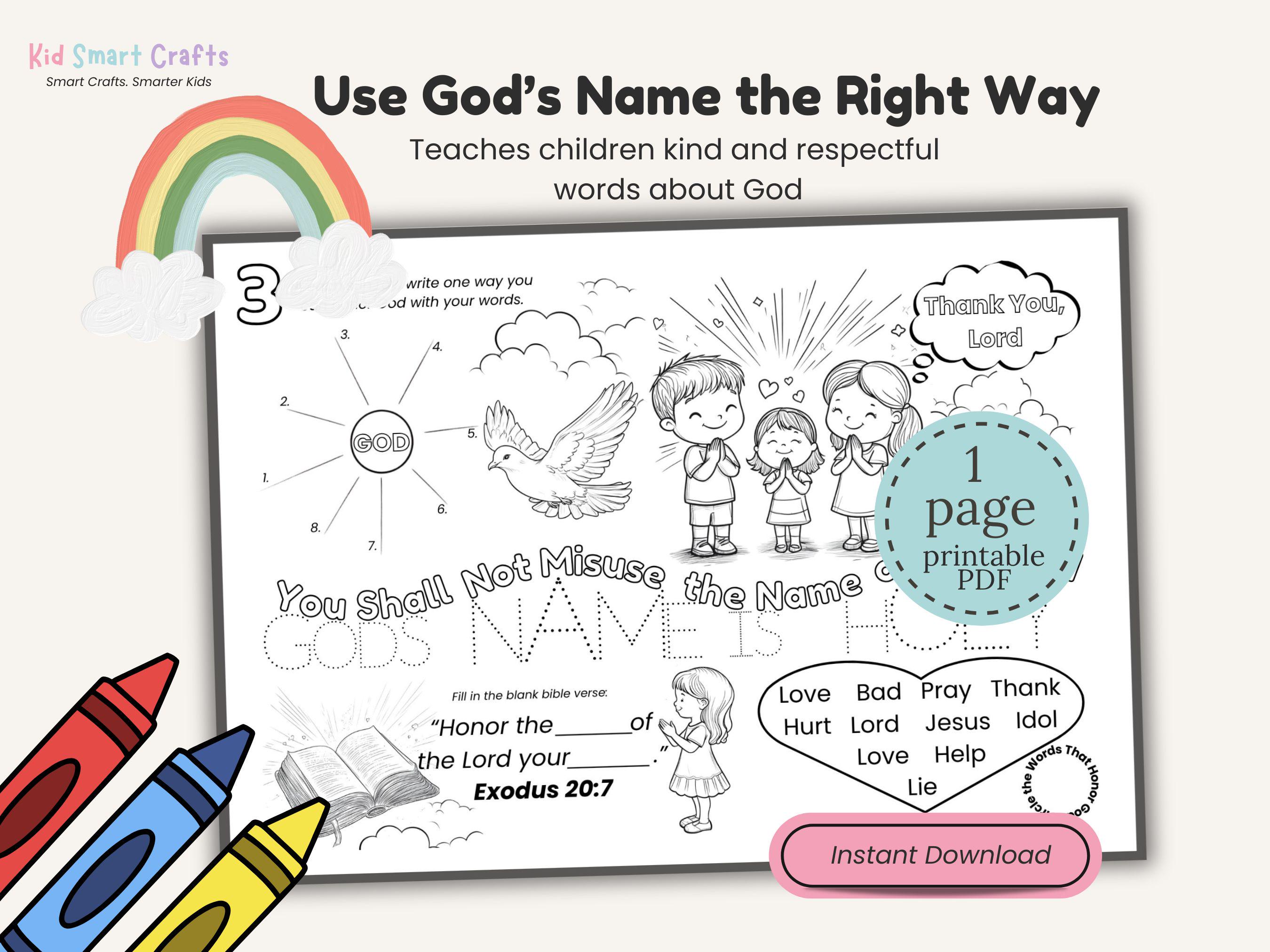 Third Commandment From Ten Commandments Coloring Placemat for Kids ...