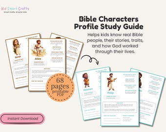 BUNDLE: Old and New Testament Bible Characters Profile Study Guide Pack for Kids Bible Lessons Printable Homeschool Sunday School Resource