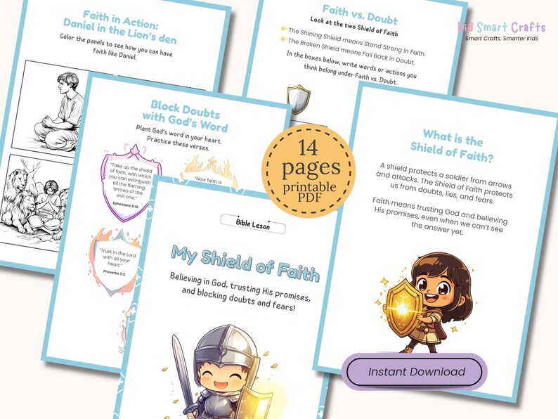 Shield of Faith Lesson for Kids Armor of God Bible Activity Printable ...