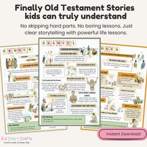 Old Testament Bible Book Summaries Christian Printable for Kids Bible ...